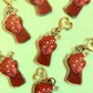 "Squeeze" Keychain - Glitter Epoxy Heart Keychain | Anatomical Heart in Hand Design (6cm)